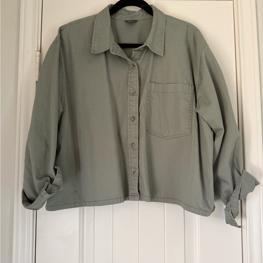 Eddie Bauer Sage Green Collared Shirt